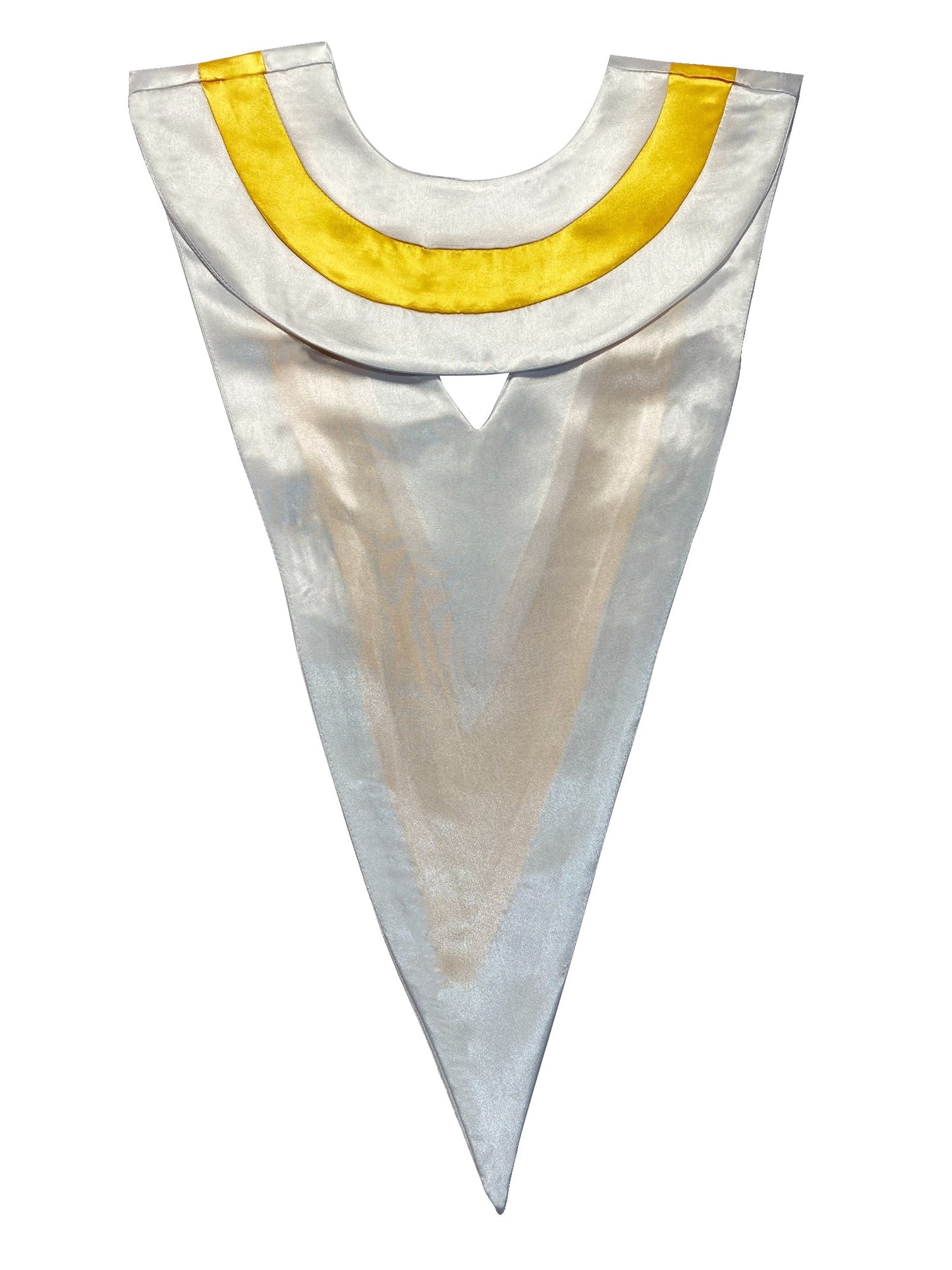 White and yellow triple color v stoles