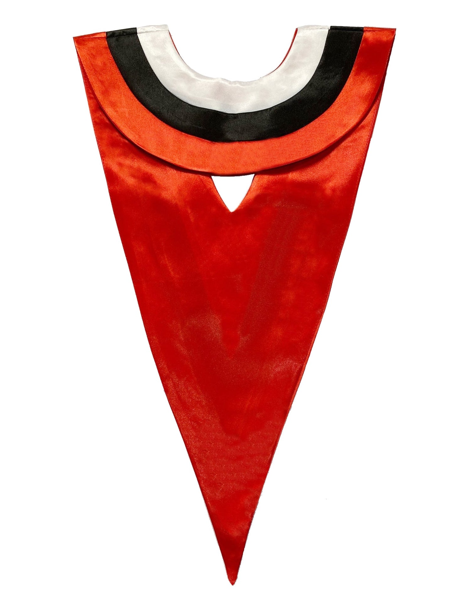 White, Black and Red Triple Color V-Stole