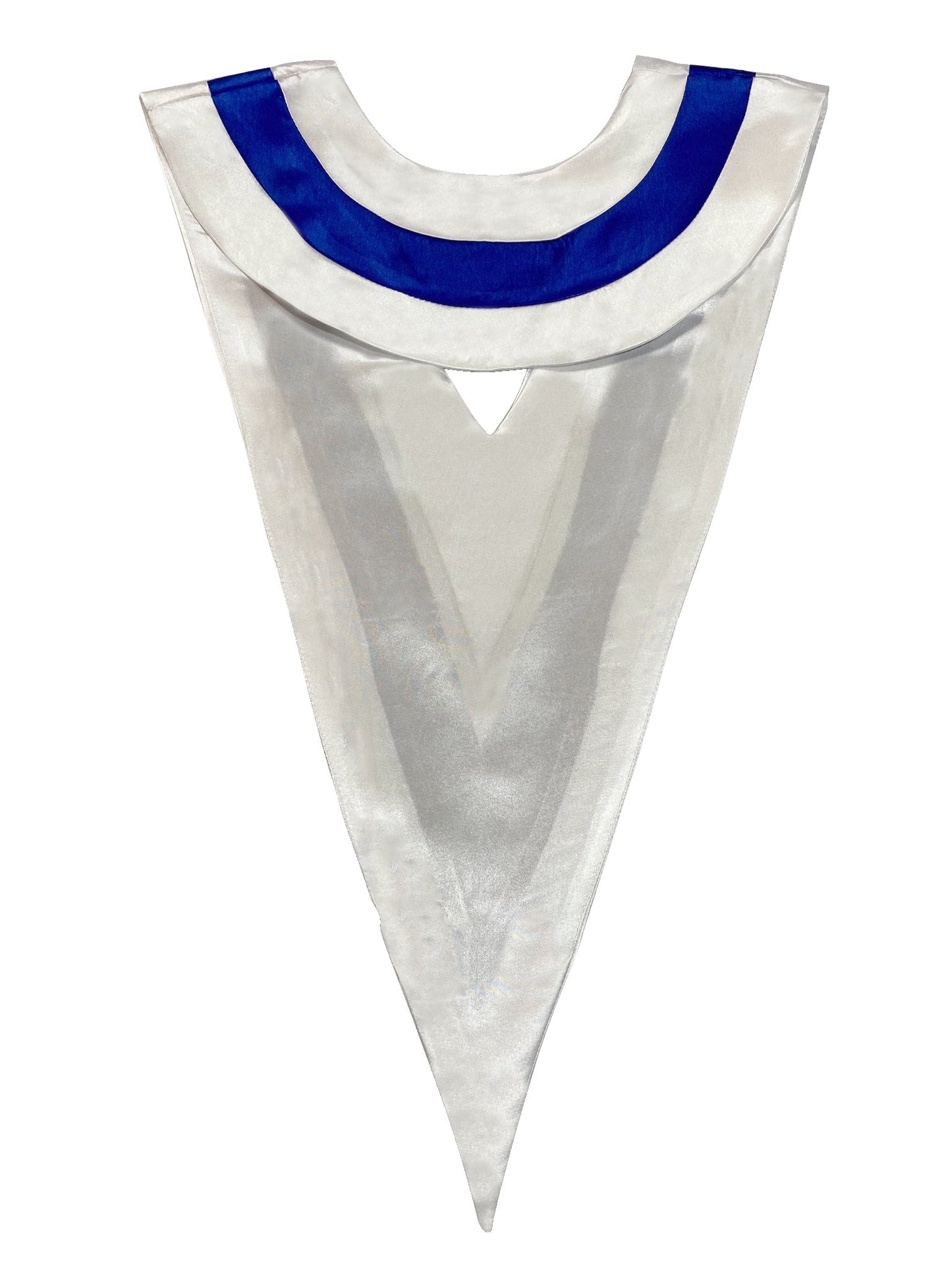 white and blue triple color v stoles