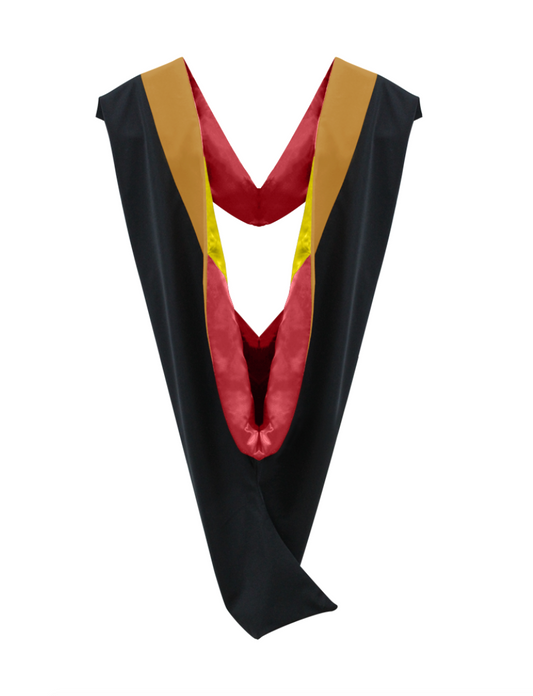 Deluxe Bachelors/Master Hood - Drab Velvet, Red & Golden Yellow