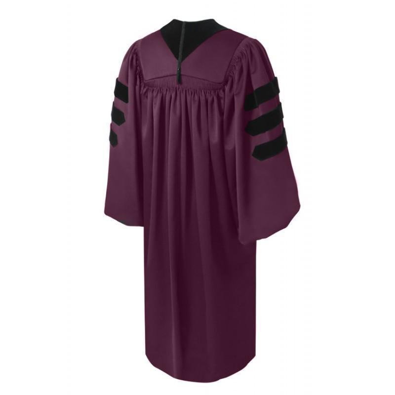 Deluxe Maroon Doctoral Gown - Academic Hoods