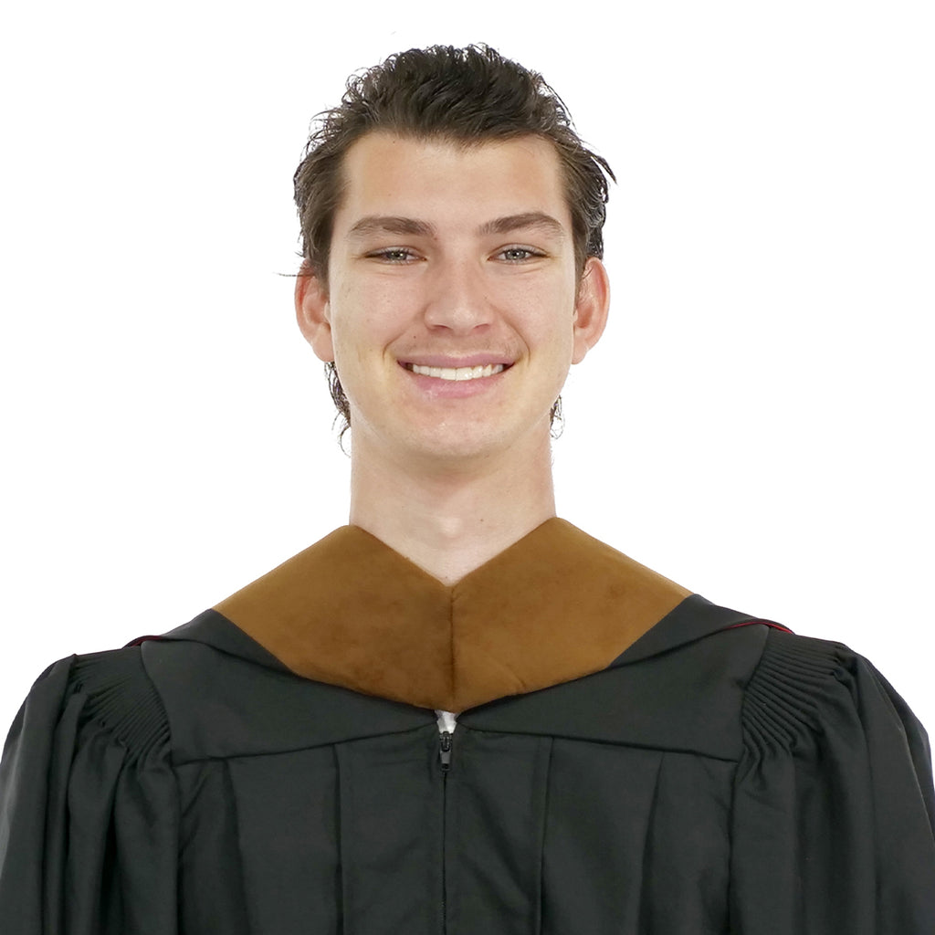 Deluxe Bachelors/Master Hood - Brown Velvet, Red & White