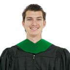 Deluxe Bachelors/Master Hood - Kelly Green Velvet, Kelly Green & White