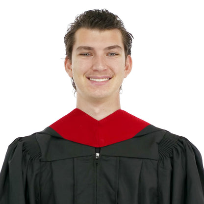 Deluxe Bachelors/Master Hood - Scarlet Velvet, Dark Blue & Golden Yellow