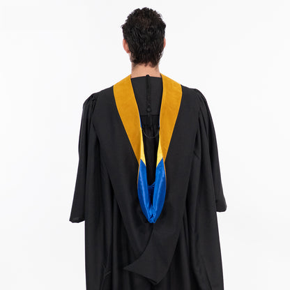 Deluxe Bachelors/Master Hood - Science Gold Velvet, Royal Blue & Golden Yellow