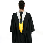 Deluxe Bachelors/Master Hood - White Velvet, Golden Yellow & Black