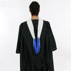 Deluxe Bachelors/Master Hood - White Velvet, Royal Blue & White
