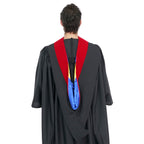 Deluxe Bachelors/Master Hood - Scarlet Velvet, Royal Blue & Golden Yellow