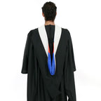 Deluxe Bachelors/Master Hood - White Velvet, Royal Blue & Red
