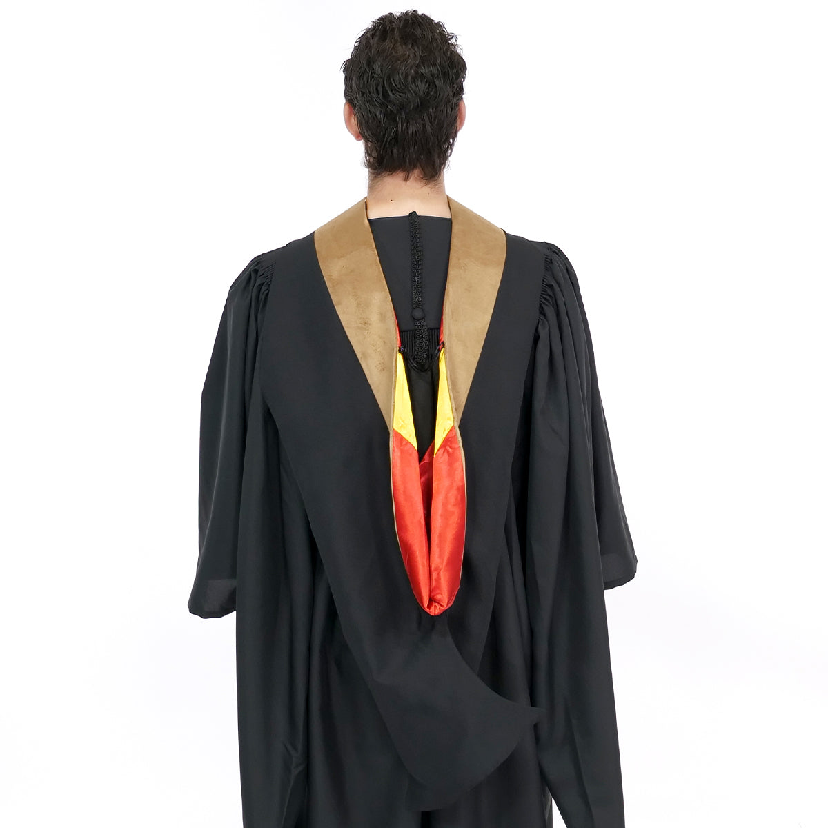 Deluxe Bachelors/Master Hood - Drab Velvet, Red & Golden Yellow