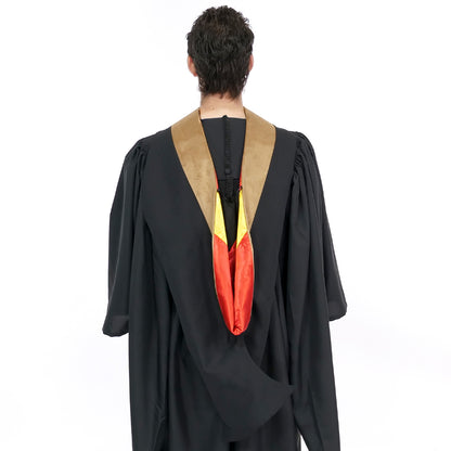 Deluxe Bachelors/Master Hood - Drab Velvet, Red & Golden Yellow