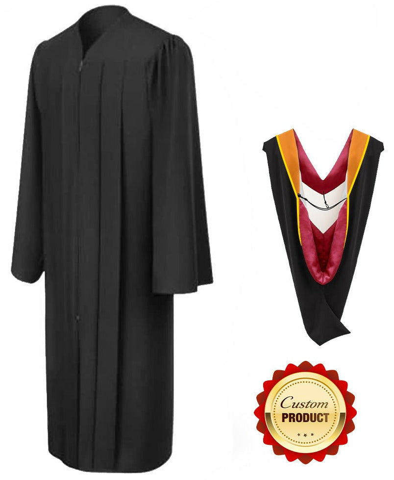 Matte Black Bachelors Gown & Hood Package