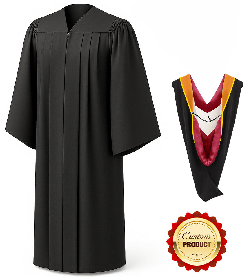 Deluxe Black Bachelors Gown & Hood Package