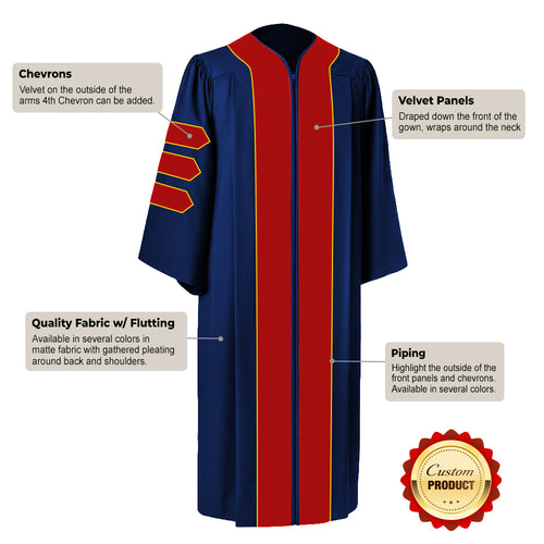 Custom Classic Doctoral Gown and Hood Package