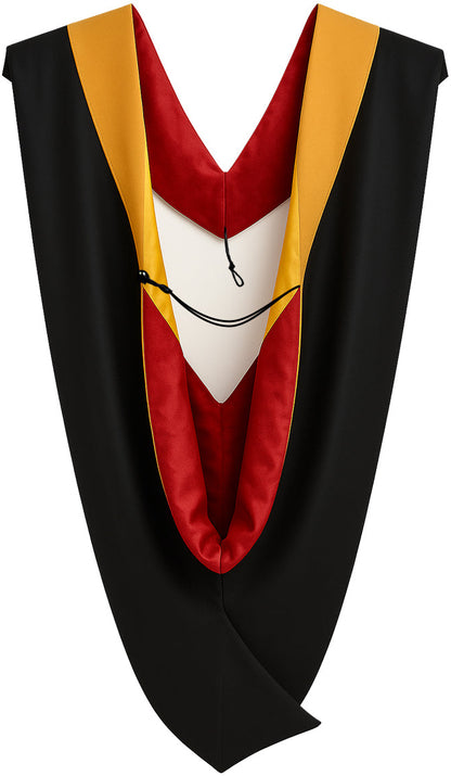 Deluxe Bachelors/Master Hood - Drab Velvet, Red & Golden Yellow