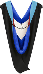 Deluxe Bachelors/Master Hood - Light Blue Velvet, Royal Blue & Red