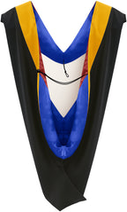Deluxe Bachelors/Master Hood - Science Gold Velvet, Royal Blue & Red