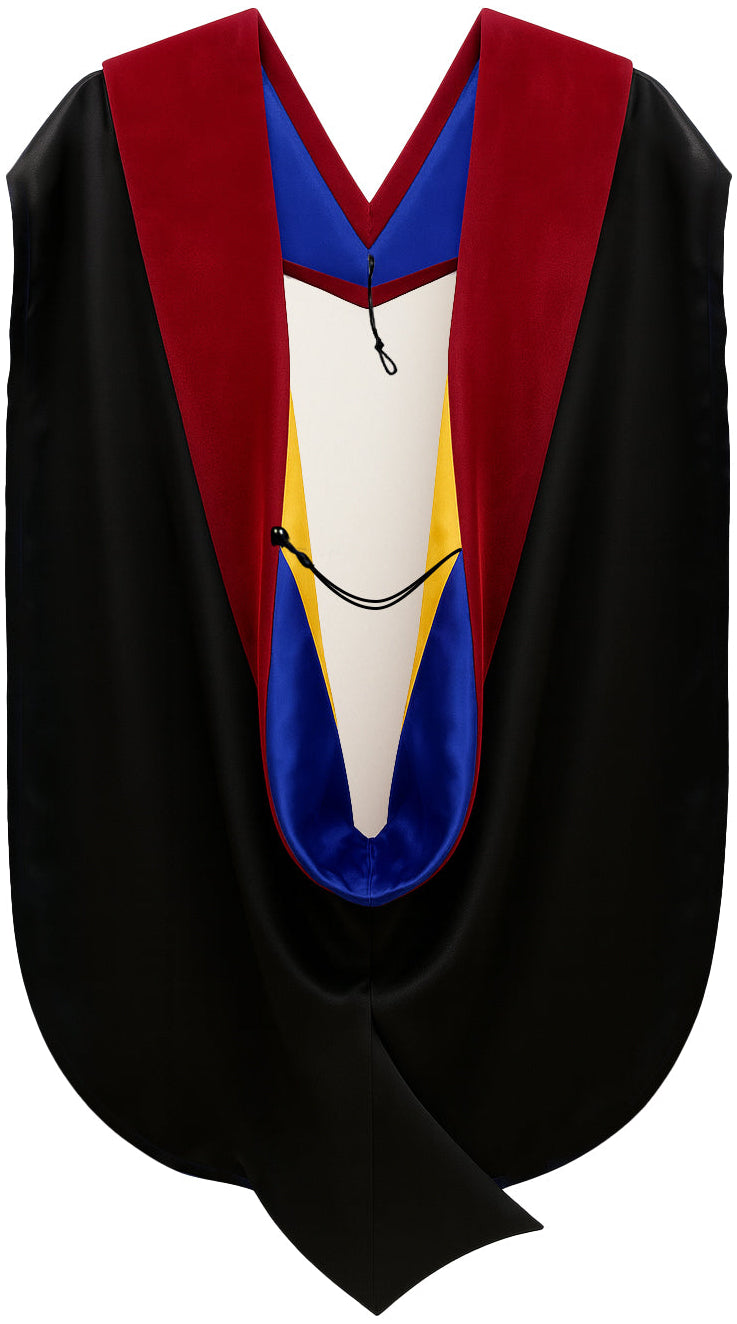 Doctor of Theology Hood - Royal Blue & Golden Yellow