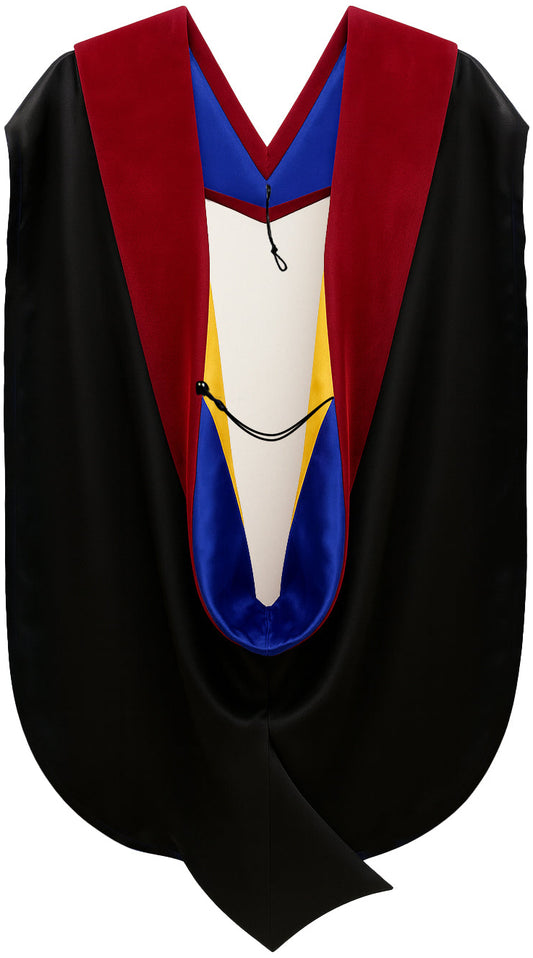 Doctor of Theology Hood - Royal Blue & Golden Yellow