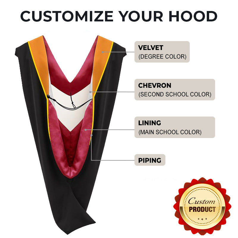 Deluxe Bachelors Custom Graduation Hood - Academic Hood - Custom Your Own
