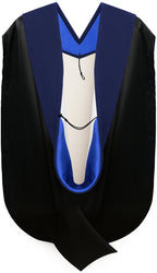 PhD Hood Dark Blue Velvet - Royal Blue & White