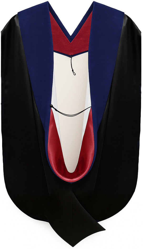 Phd Hood Dark Blue Velvet - Red & White