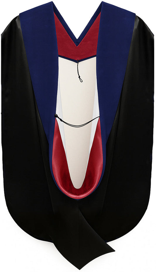 Phd Hood Dark Blue Velvet - Red & White