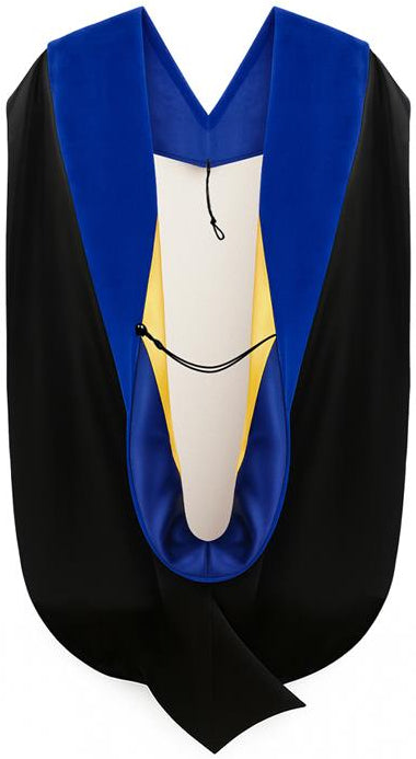 Phd Hood Dark Blue Velvet - Royal Blue & Gold