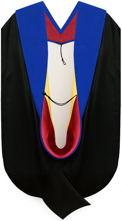 Phd Hood Royal Blue Velvet - Red & Gold