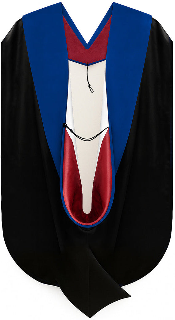 Phd Hood Royal Blue Velvet - Red & White