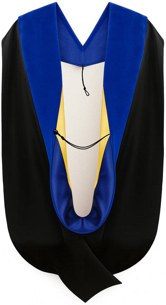 Phd Hood Royal Blue Velvet - Royal Blue & Gold
