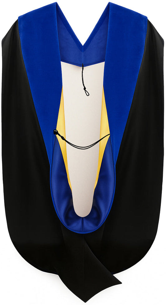 Phd Hood Royal Blue Velvet - Royal Blue & Gold