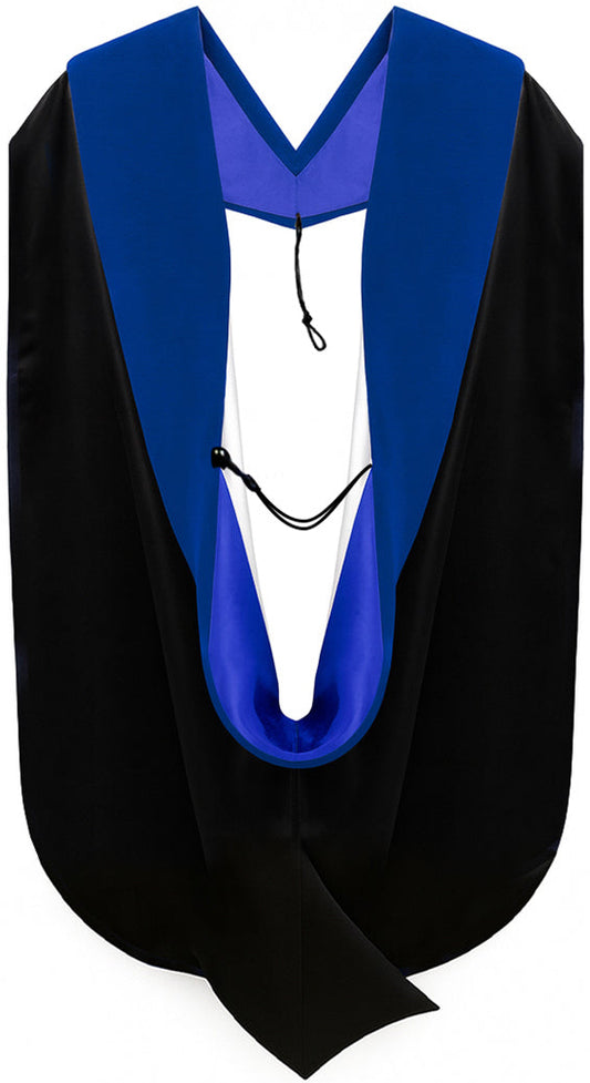 Phd Hood Royal Blue Velvet - Royal Blue & White