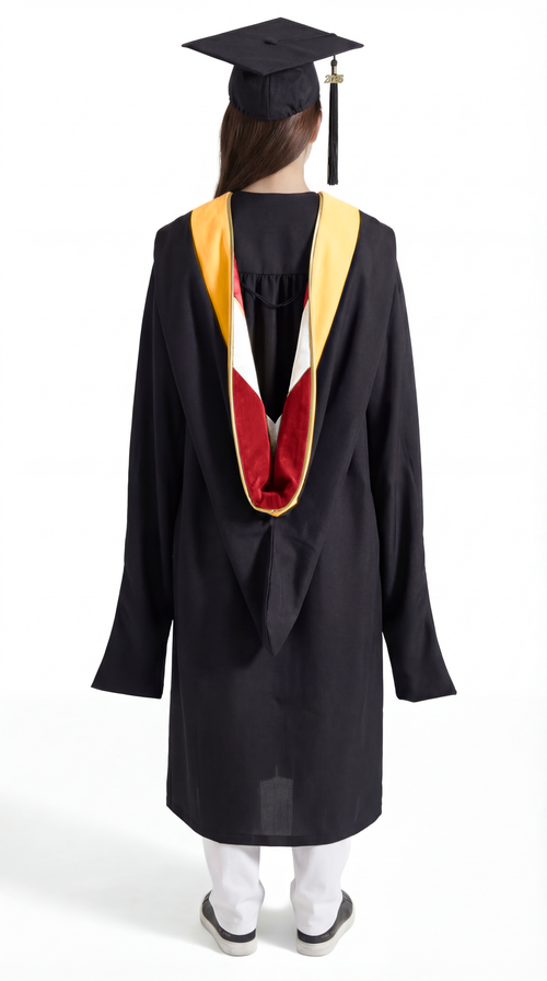 Classic Masters Graduation Cap, Gown, Tassel & Hood Package