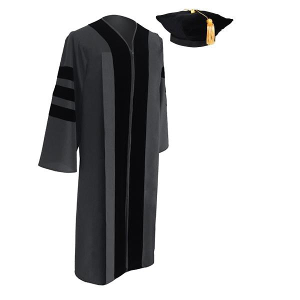 Classic Doctoral Graduation Tam & Gown - Academic Regalia - Graduation Cap and Gown