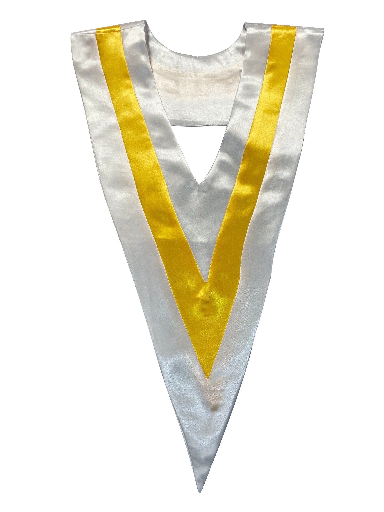 White and yellow triple color v stoles