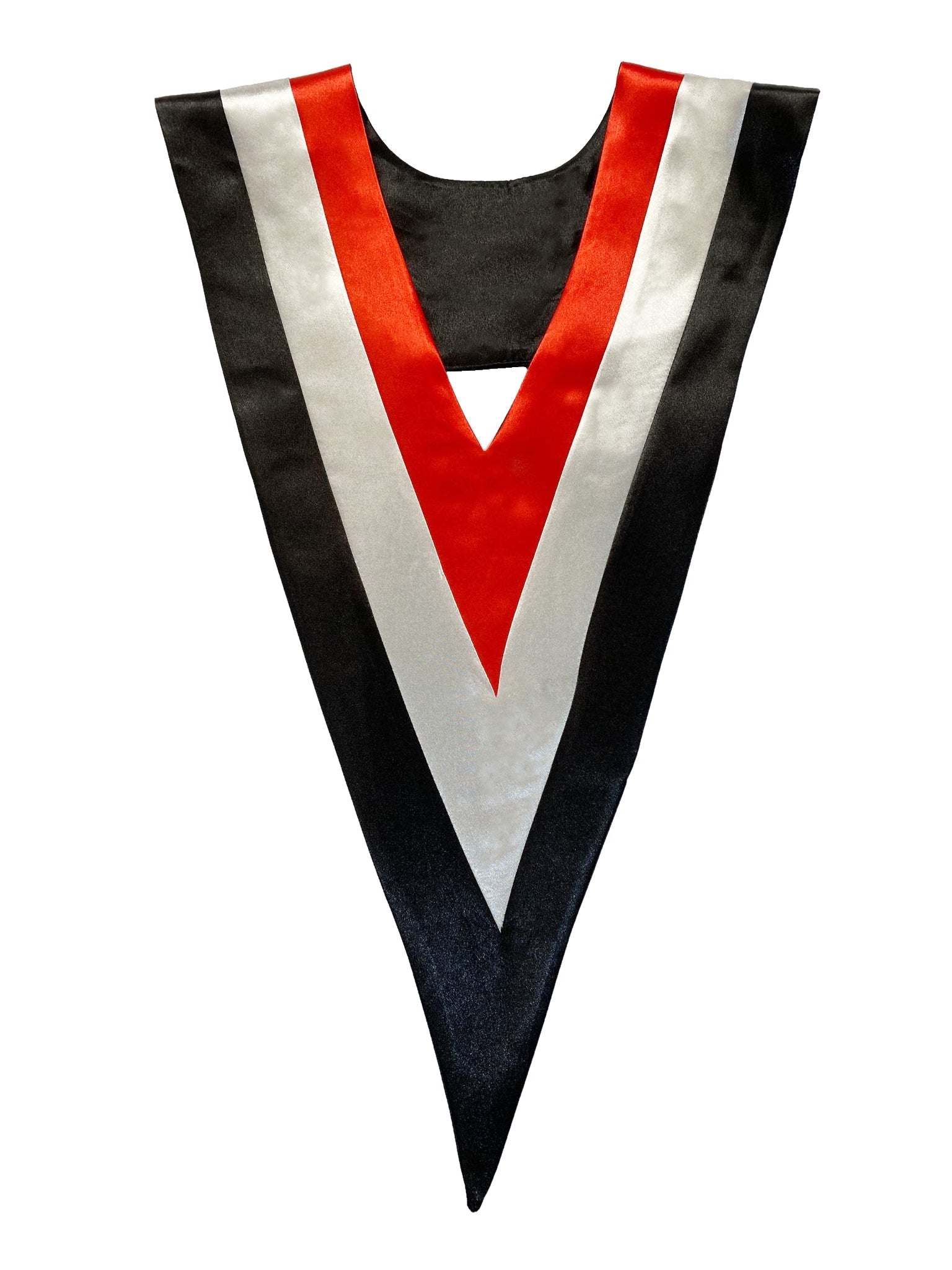 Red, white and black triple color v-stole