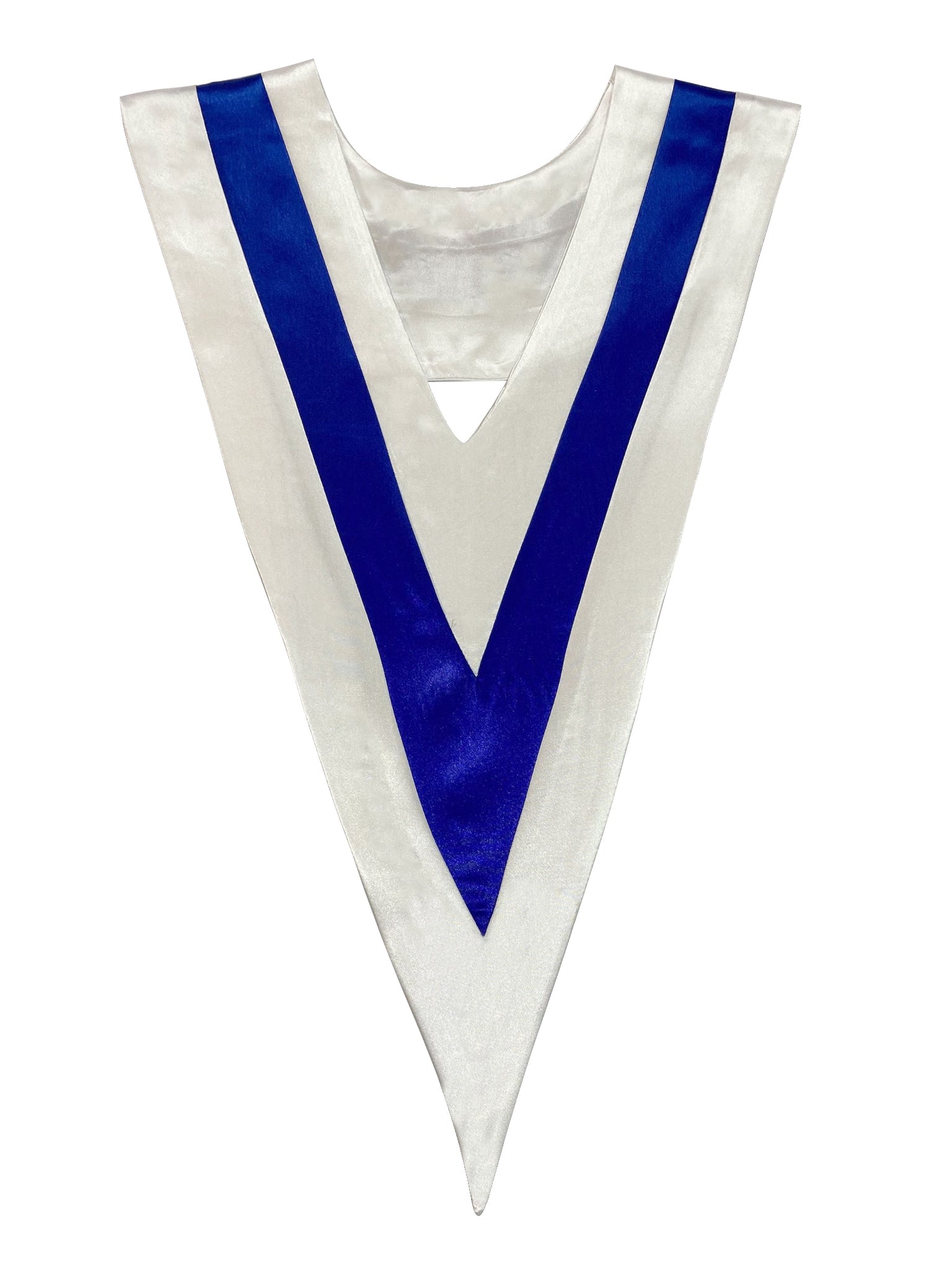 white and blue triple color v stoles