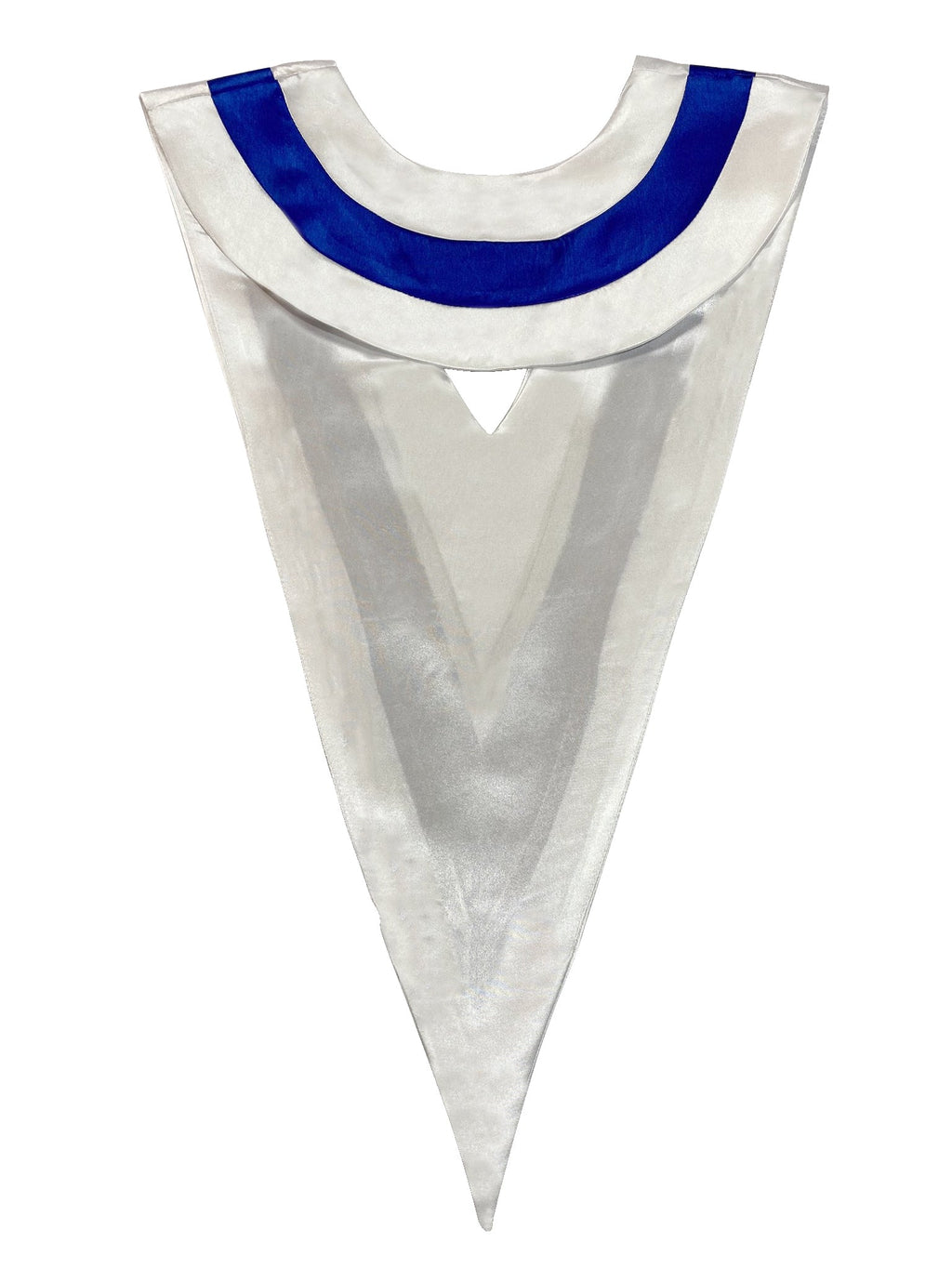 white and blue triple color v stoles