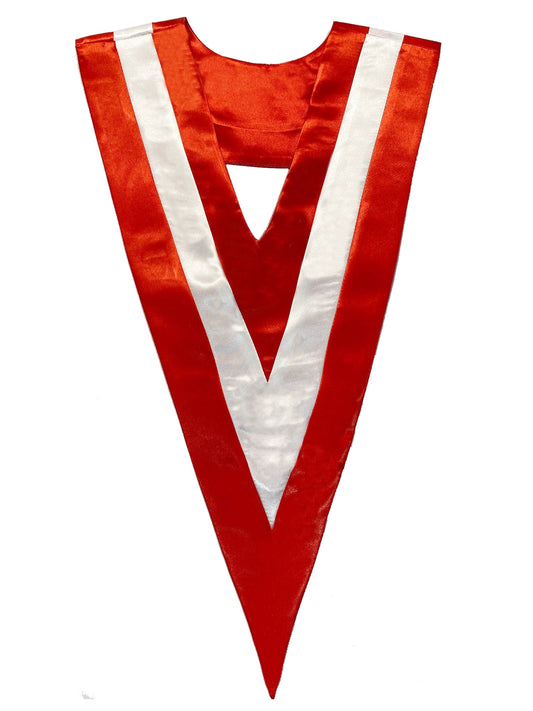 Satin Red Triple Color V-Stole