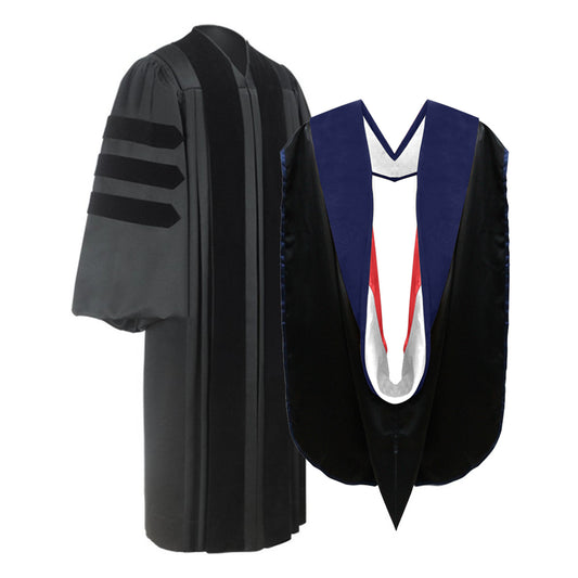 Deluxe Presidential & Trustee Graduation Gown & Hood Package