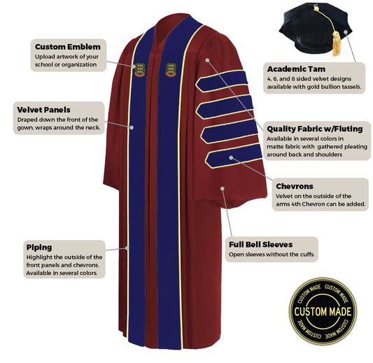 Custom Faculty Graduation Gown and Tam Package - Doctorate Regalia