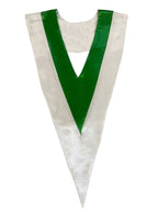 Green and White double color v-stoles