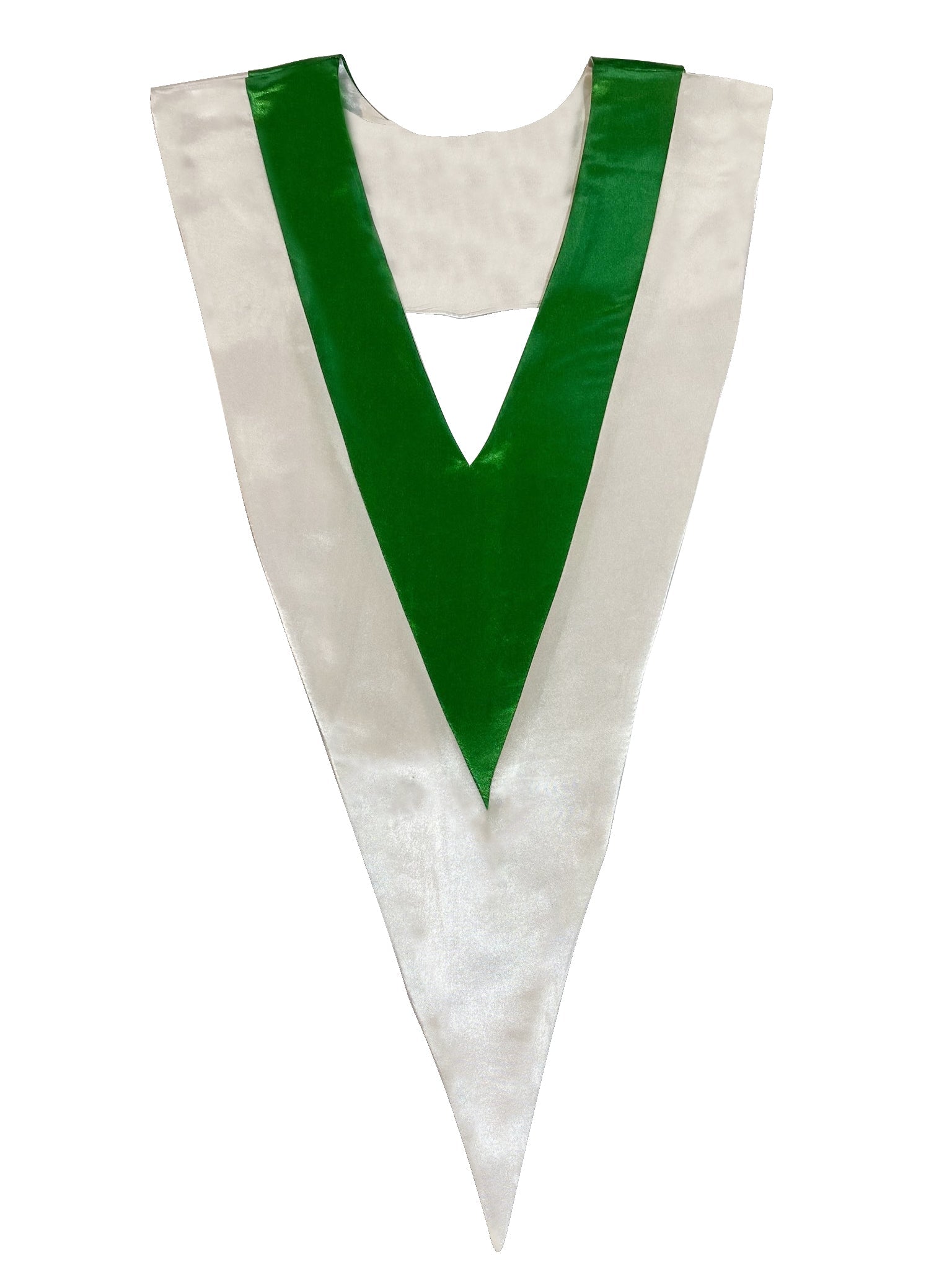 Green and White double color v-stoles