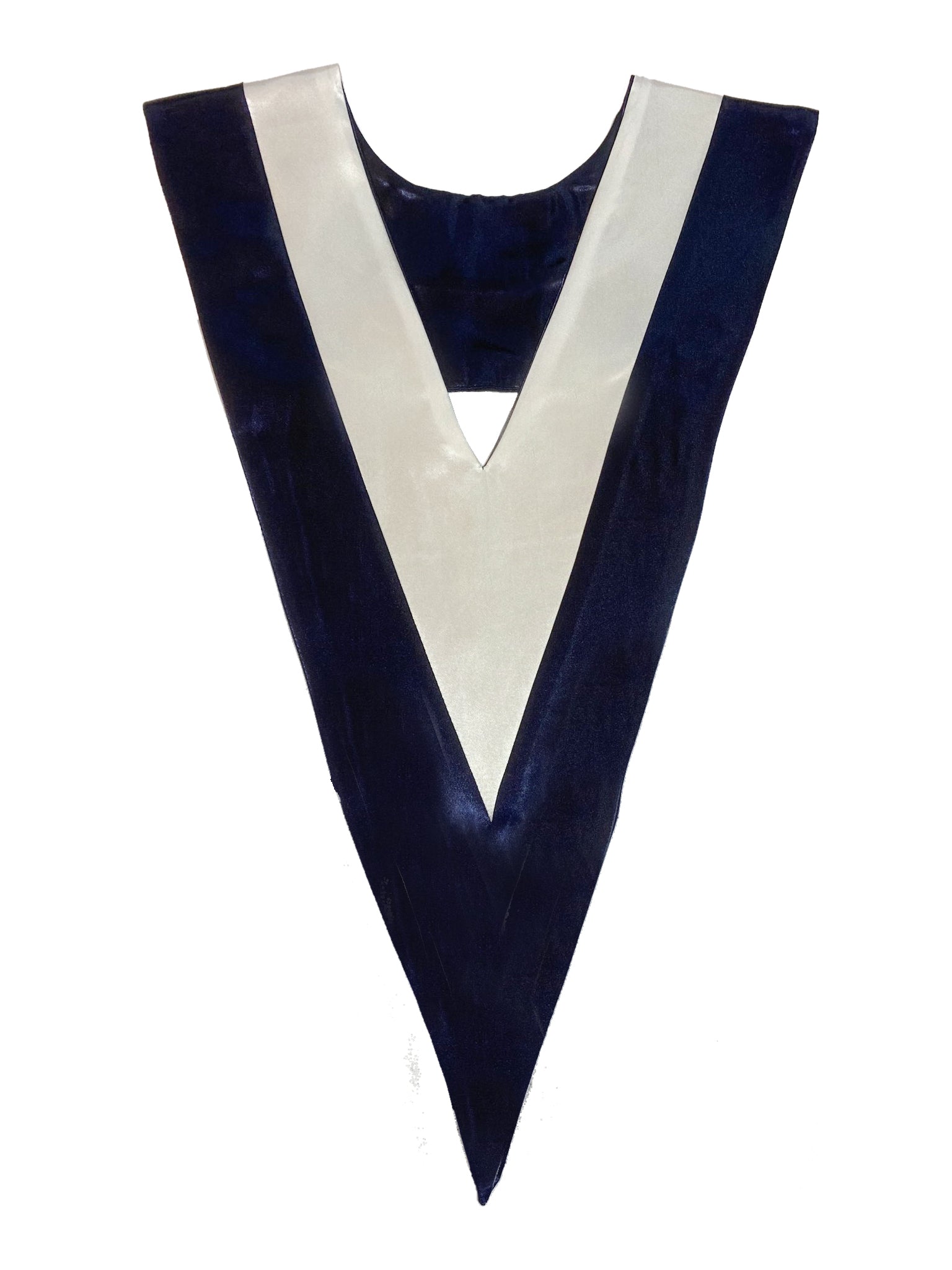 White and blue double color v stoles