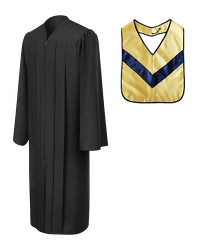 Matte Black Associates Gown & Hood Package