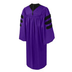 Deluxe Purple Doctoral Gown - Academic Hoods