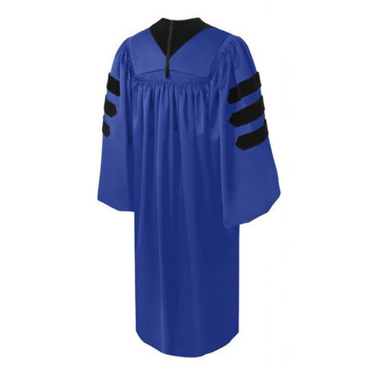 Deluxe Royal Blue Doctoral Gown - Graduation Cap and Gown