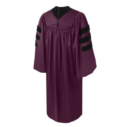 Deluxe Maroon Doctoral Gown - Graduation Cap and Gown