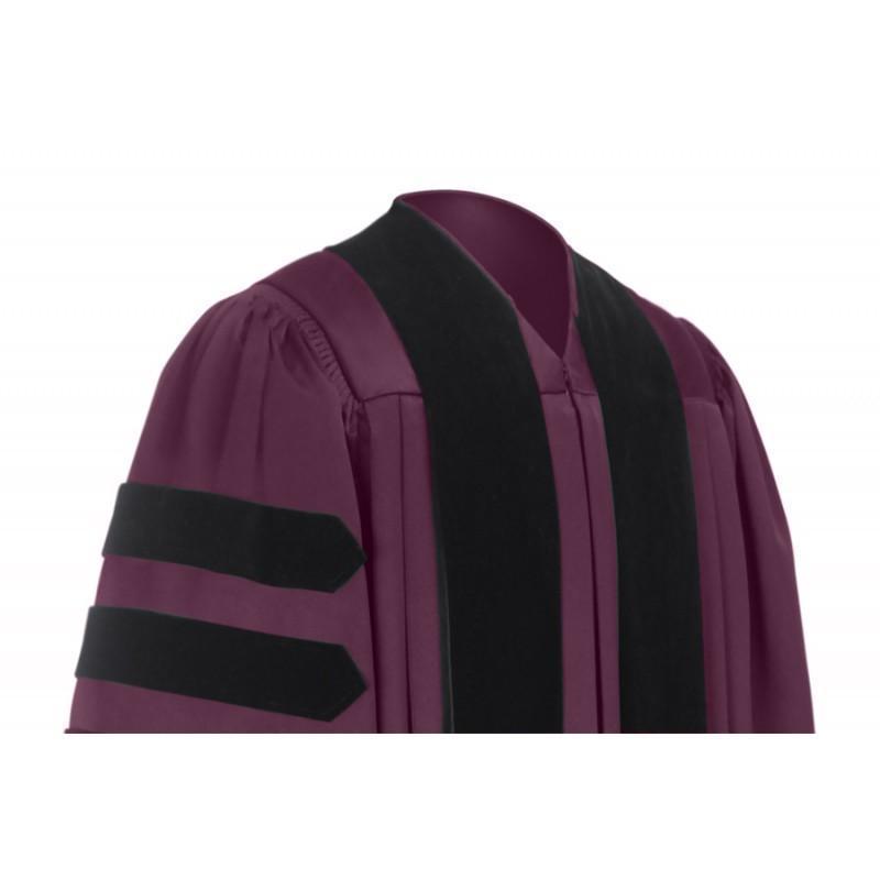 Deluxe Maroon Doctoral Gown - Academic Hoods